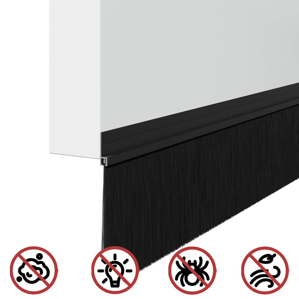 Samoljepljivi pečati za vrata 6 pcs Crna 100 cm