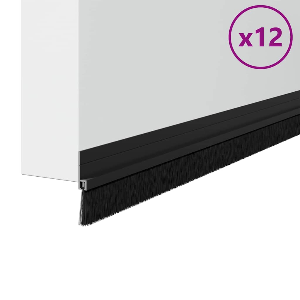 Samoljepljivi pečati za vrata 12 pcs Crna 100 cm