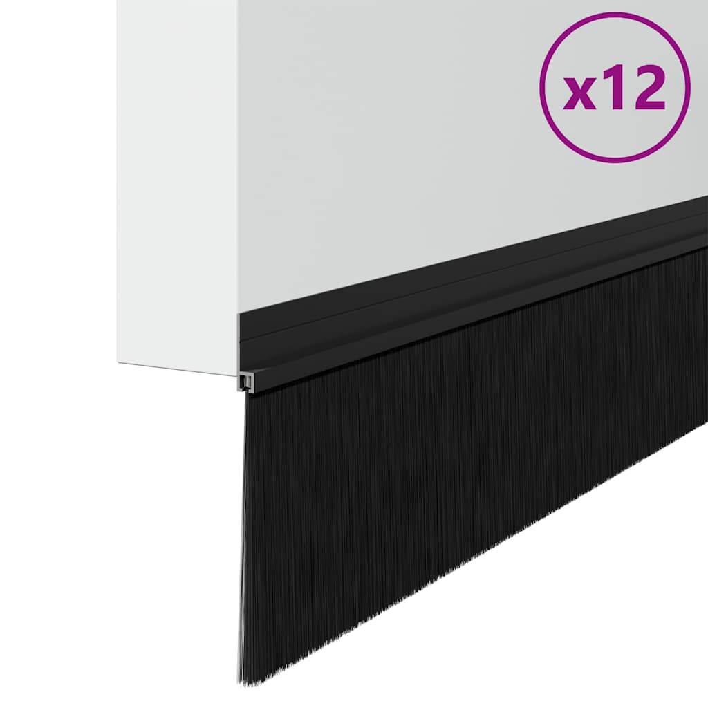 Samoljepljivi pečati za vrata 12 pcs Crna 100 cm