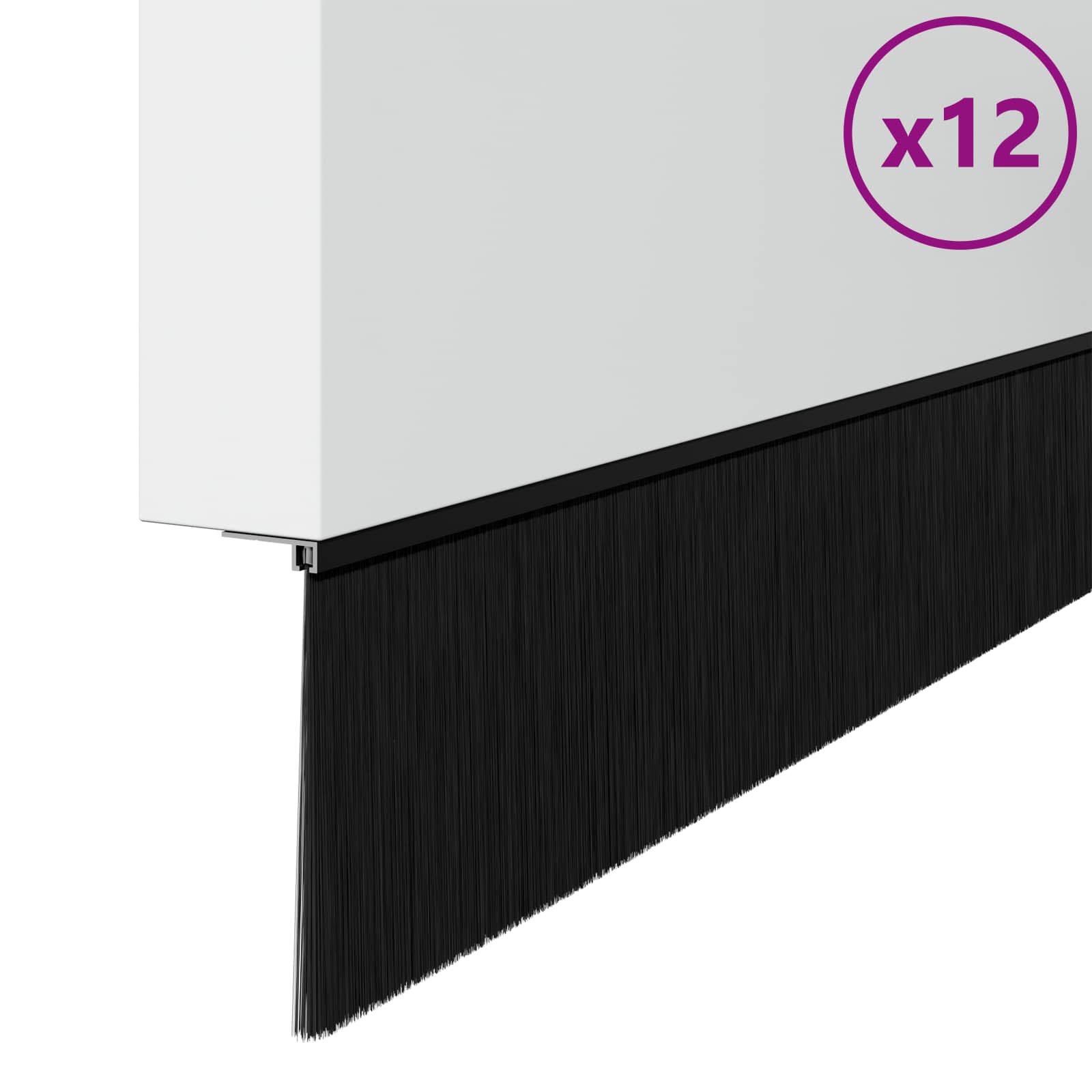 Samoljepljivi pečati za vrata 12 pcs Crna 100 cm