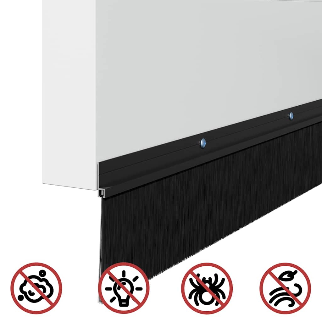 Držač četke za vrata 2 kom. Crna 100 cm Aluminijski legura