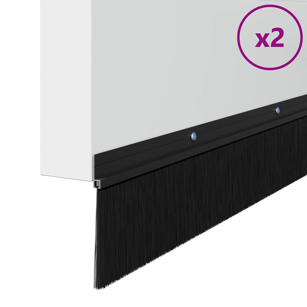 Držač četke za vrata 2 kom. Crna 100 cm Aluminijski legura