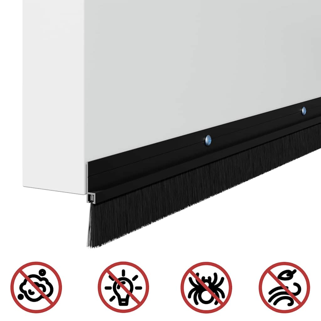 Držač četke za vrata 12 pcs Crna 100 cm Aluminijski legura