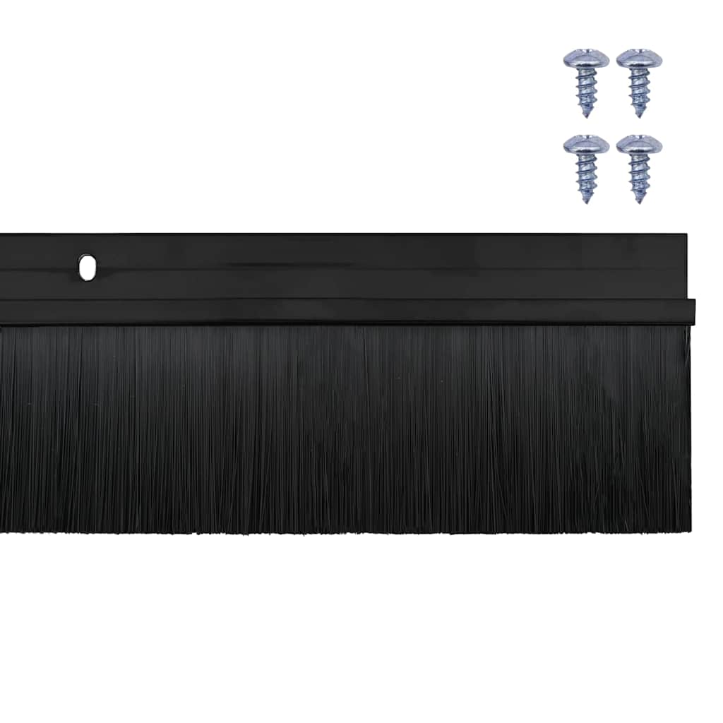 Držač četke za vrata 12 pcs Crna 100 cm Aluminijski legura
