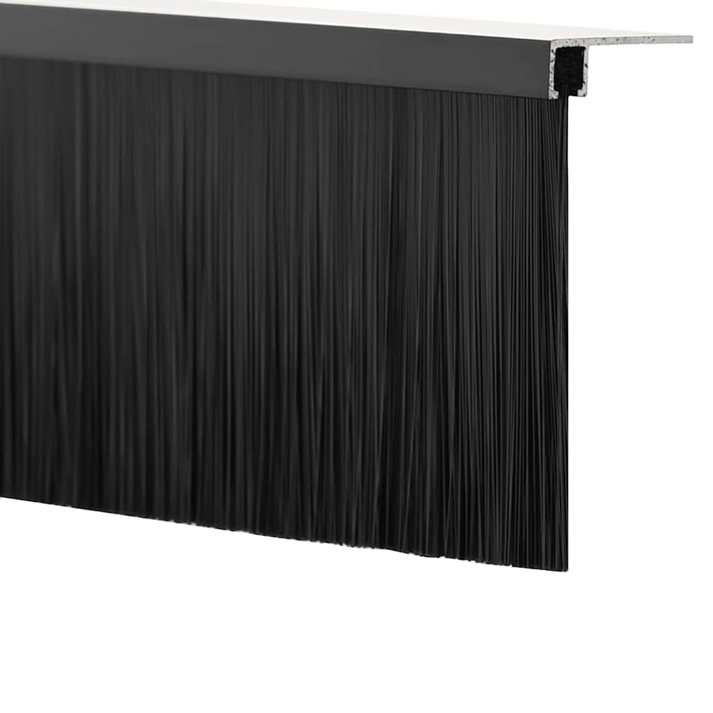 Držač četke za vrata 2 pcs Crna 100 cm Aluminijski legura
