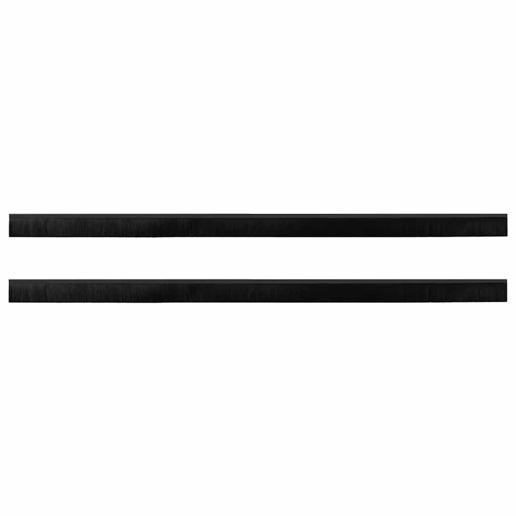Držač četke za vrata 2 pcs Crna 100 cm Aluminijski legura