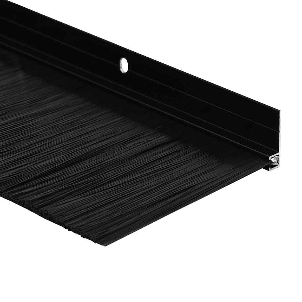 Držač četke za vrata 2 pcs Crna 100 cm Aluminijski legura