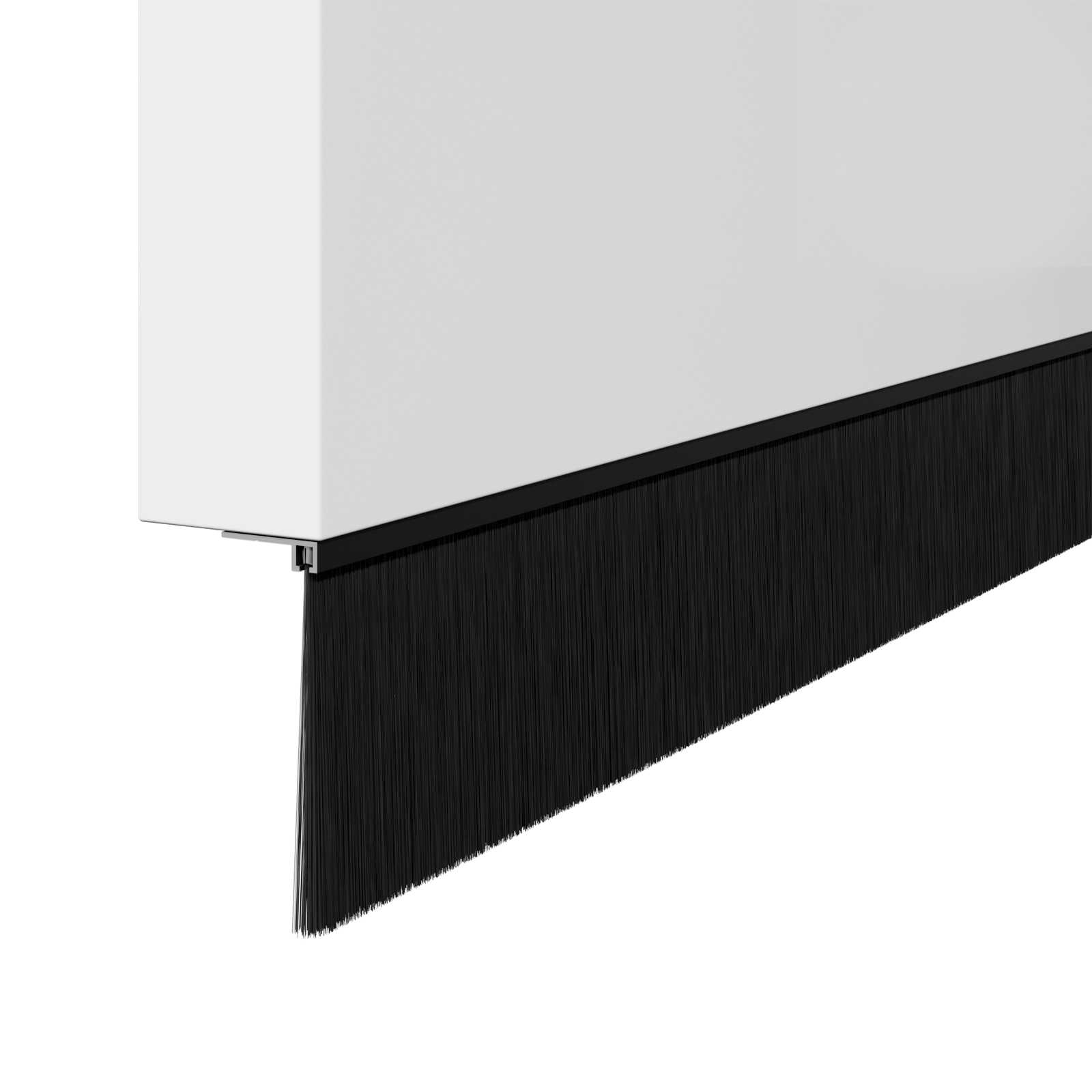 Držač četke za vrata 2 pcs Crna 100 cm Aluminijski legura