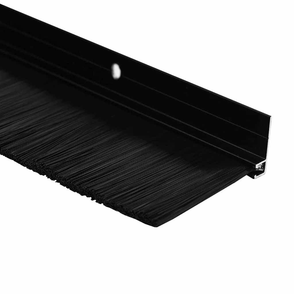 Držač četke za vrata 6 pcs Crna 100 cm Aluminijski legura