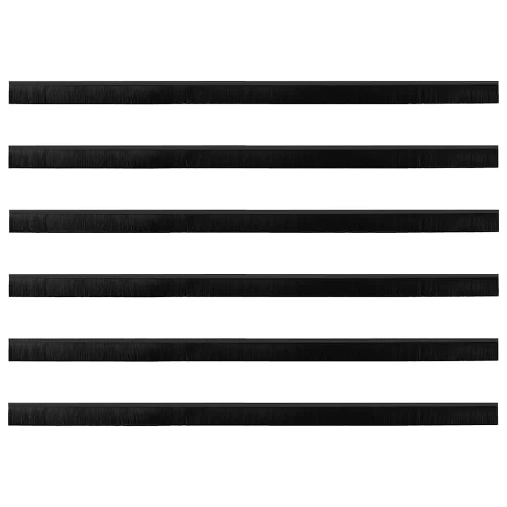 Držač četke za vrata 6 pcs Crna 100 cm Aluminijski legura
