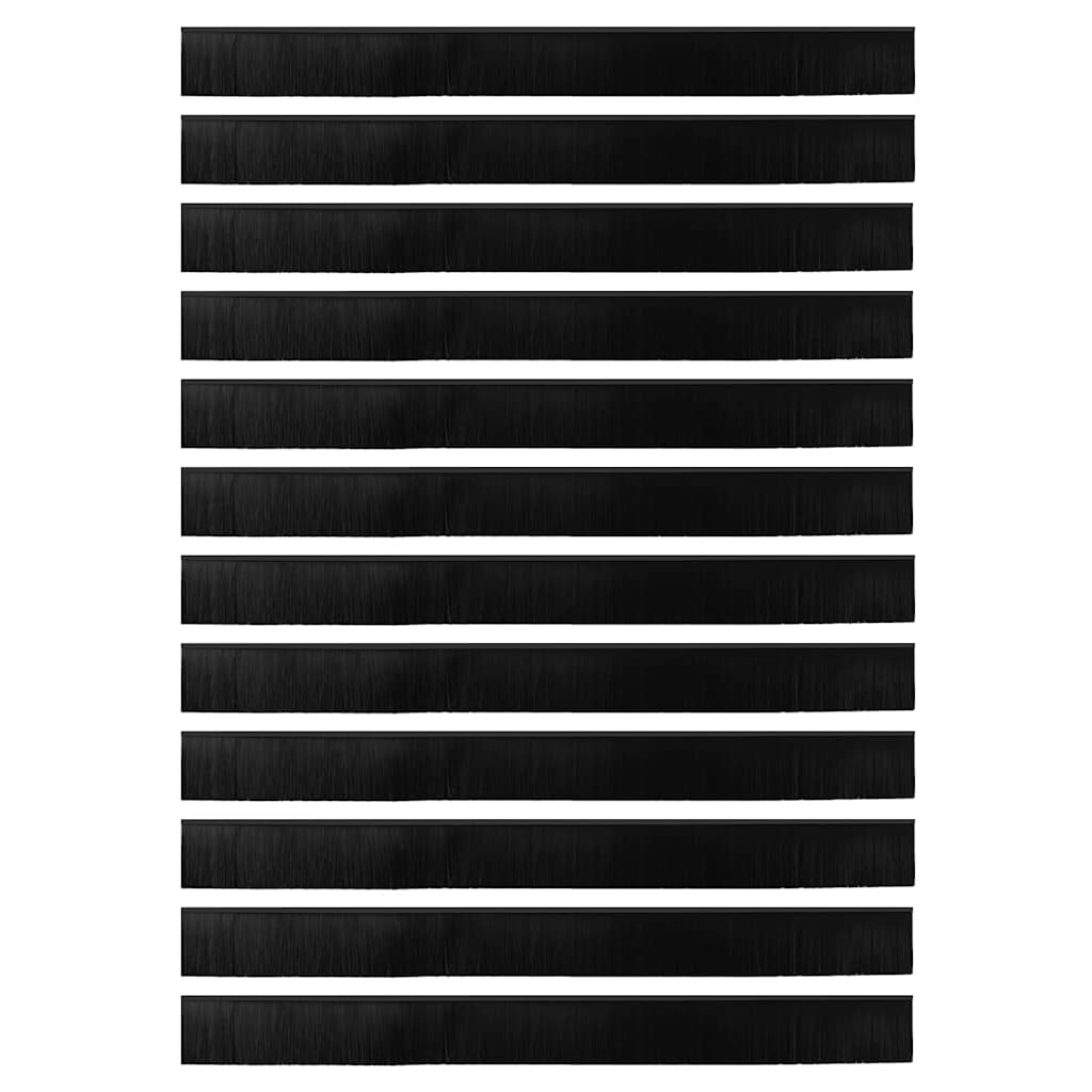 Držač četke za vrata 12 pcs Crna 100 cm Aluminijski legura