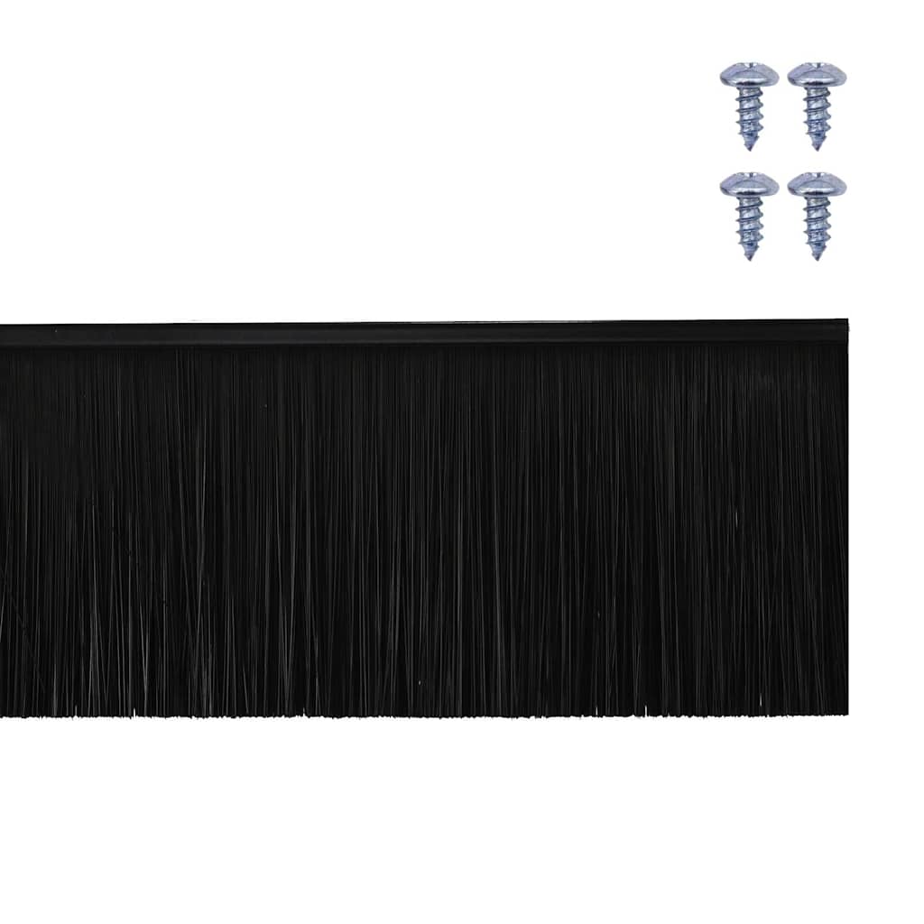 Držač četke za vrata 12 pcs Crna 100 cm Aluminijski legura