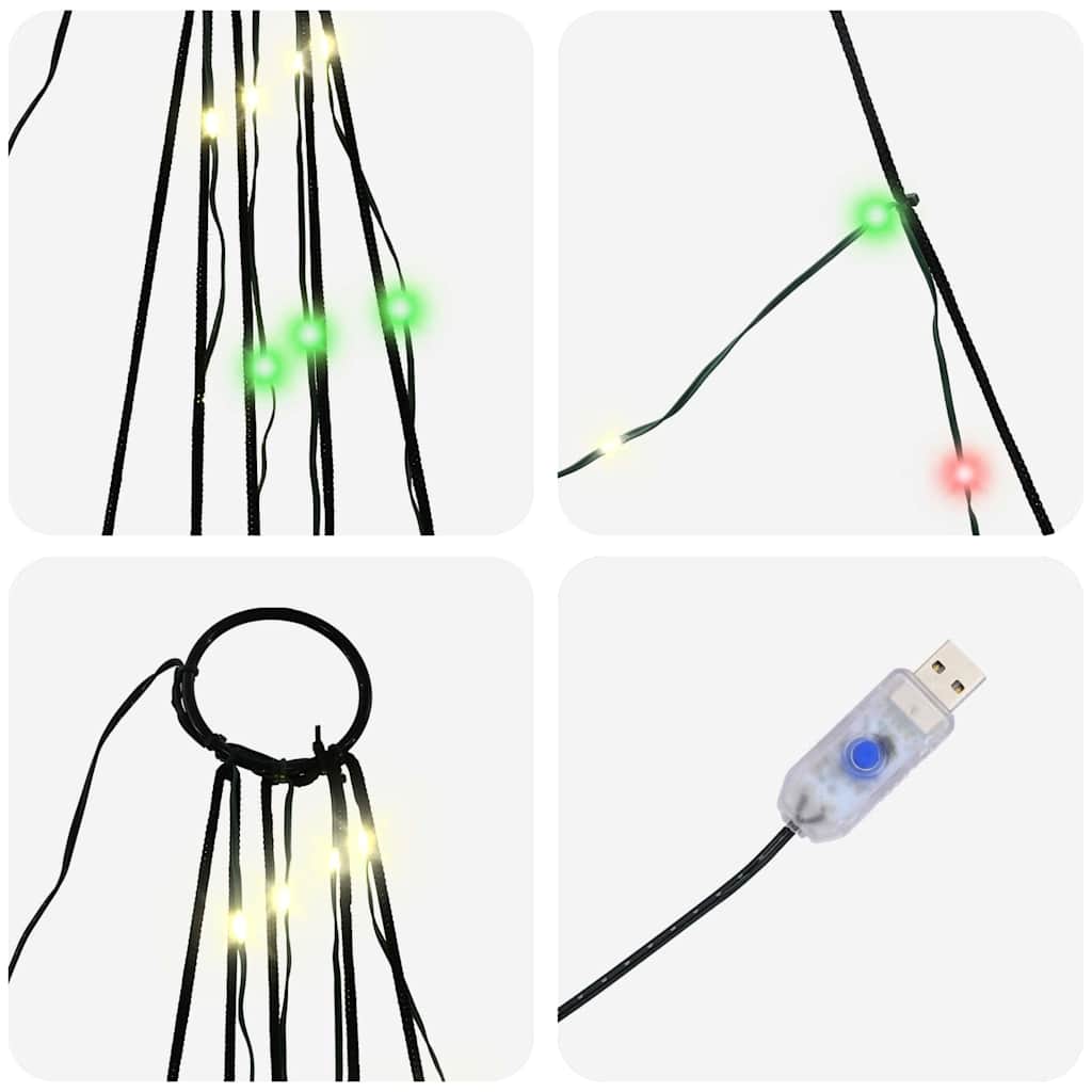 LED Božićno drvce s zemljanim klinovima Šareni 182 cm Metal