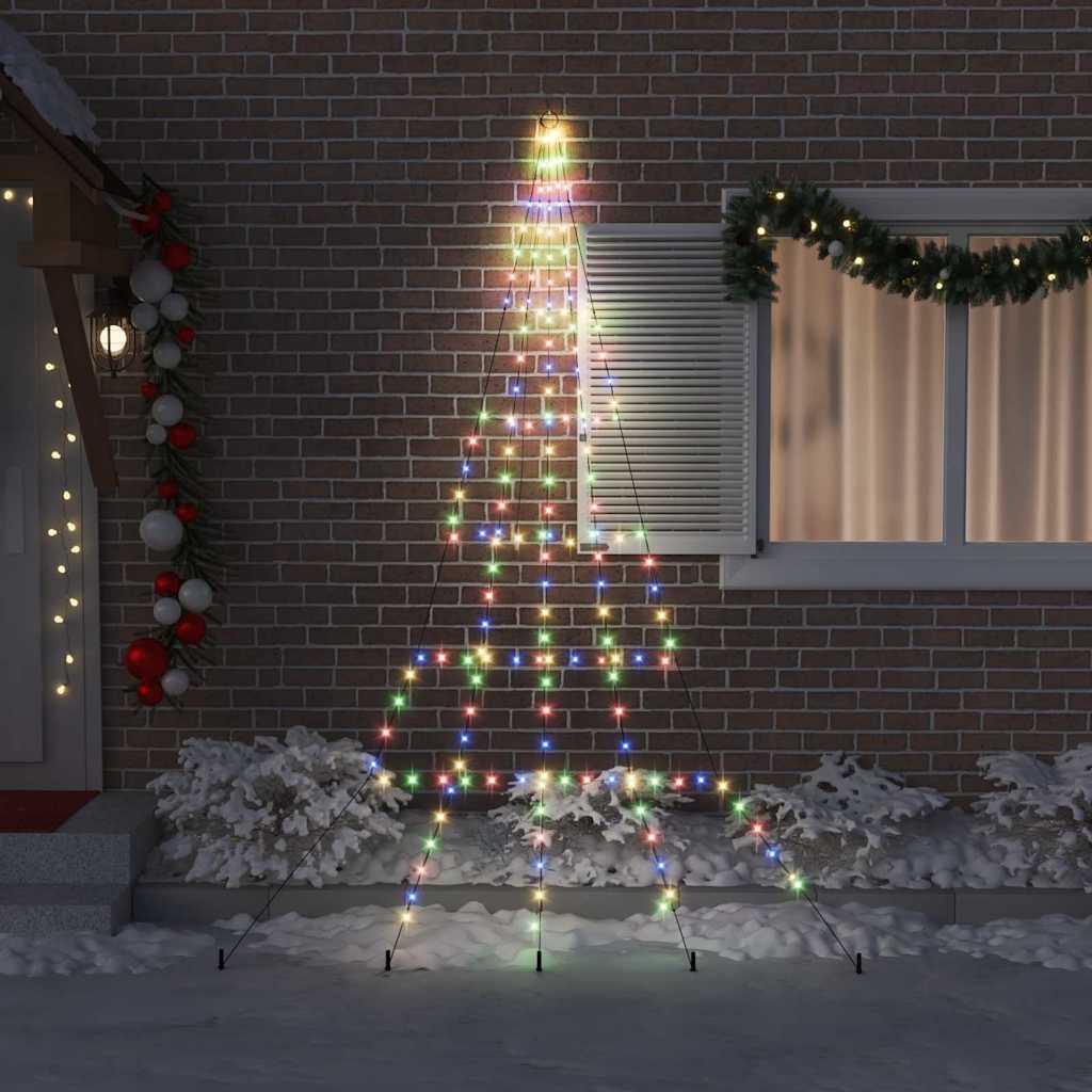 LED Božićno drvce s zemljanim klinovima Šareni 306 cm Metal