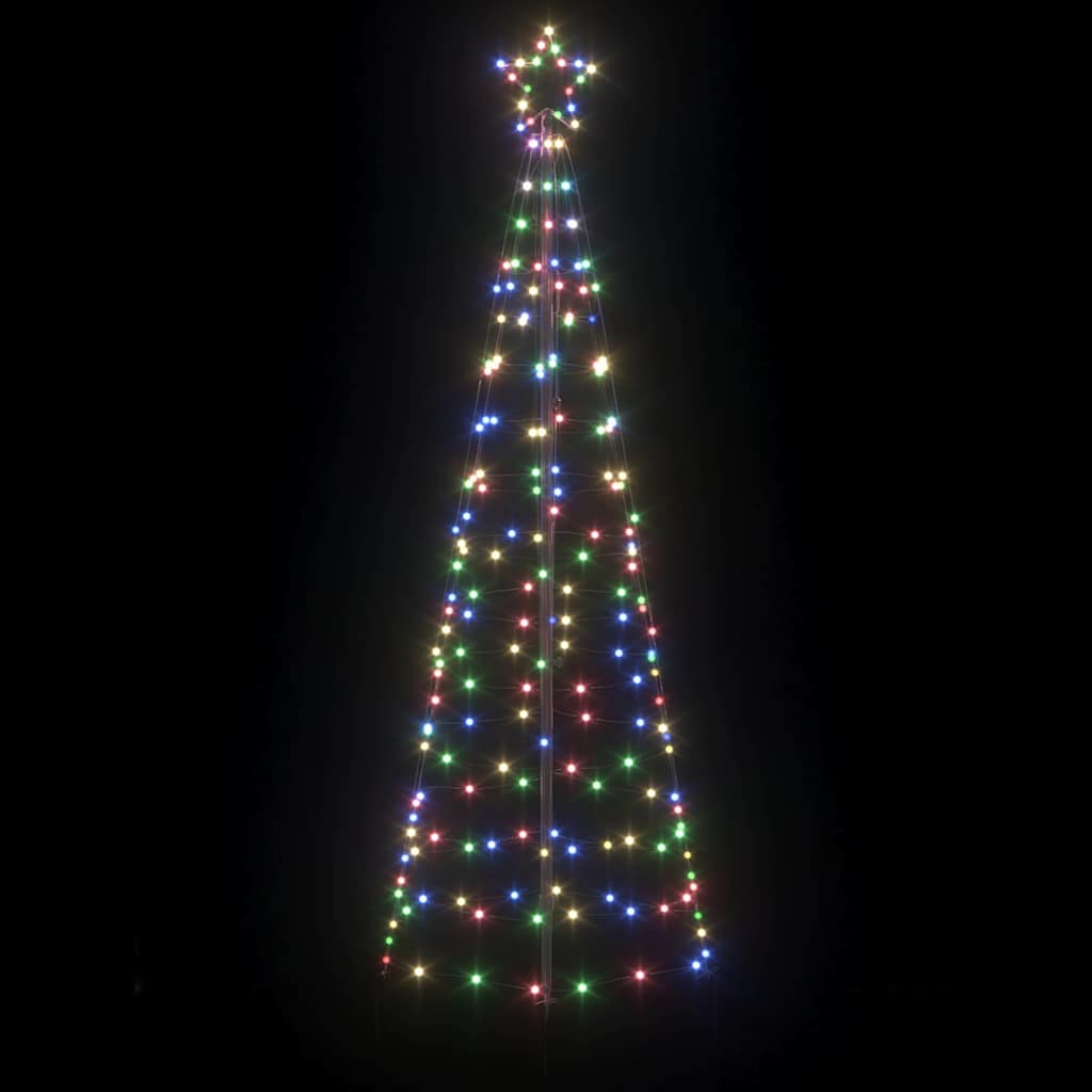 LED Božićno drvce s zemljanim klinovima Šareni 250 cm Željezo