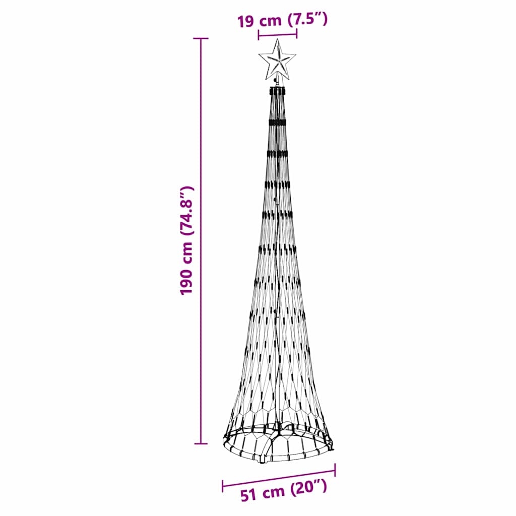 LED božićno drvce s stalakom Šareni 51 x 51 x 190 cm Metal