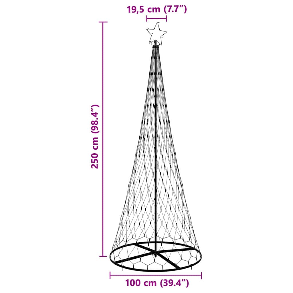 LED božićno drvce s 295 LED svjetlima Plava 250 cm Metal