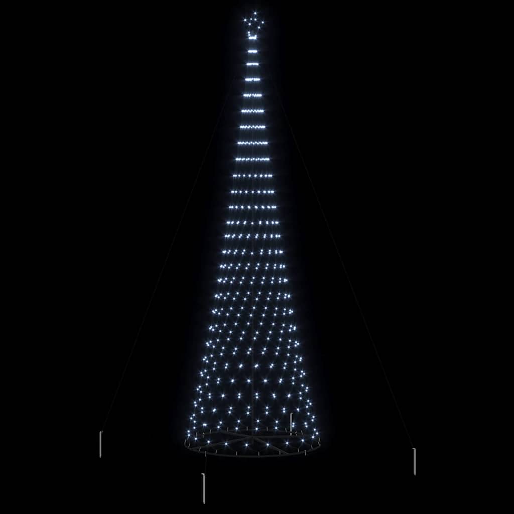 LED božićno drvce s stalakom Hladna bijela 500 cm Metal