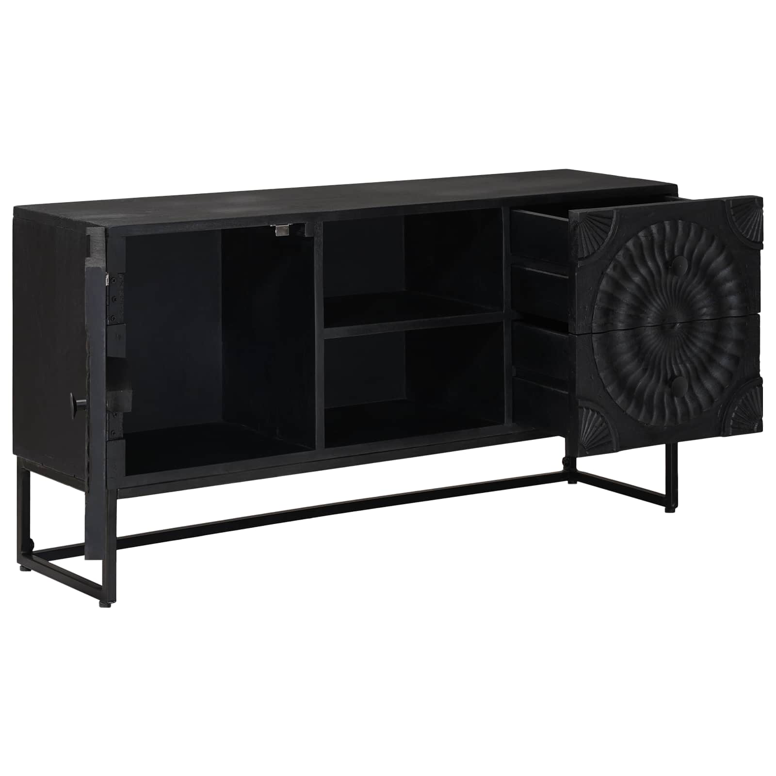 TV ormar s ladicama s policom s pohranom Crna 105 x 30 x 54 cm