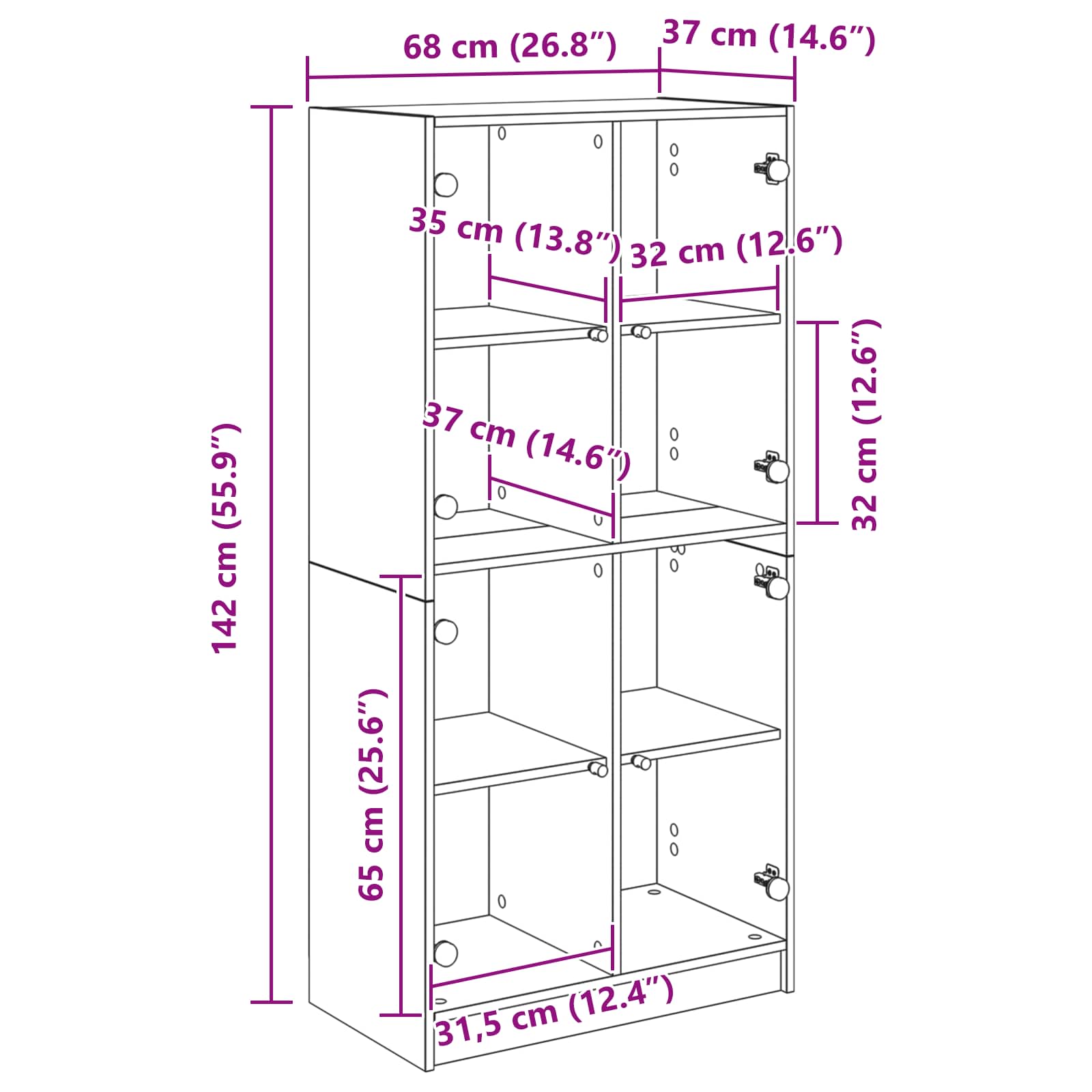 Highboard Staro drvo 68 x 37 x 142 cm Konstruirano drvo