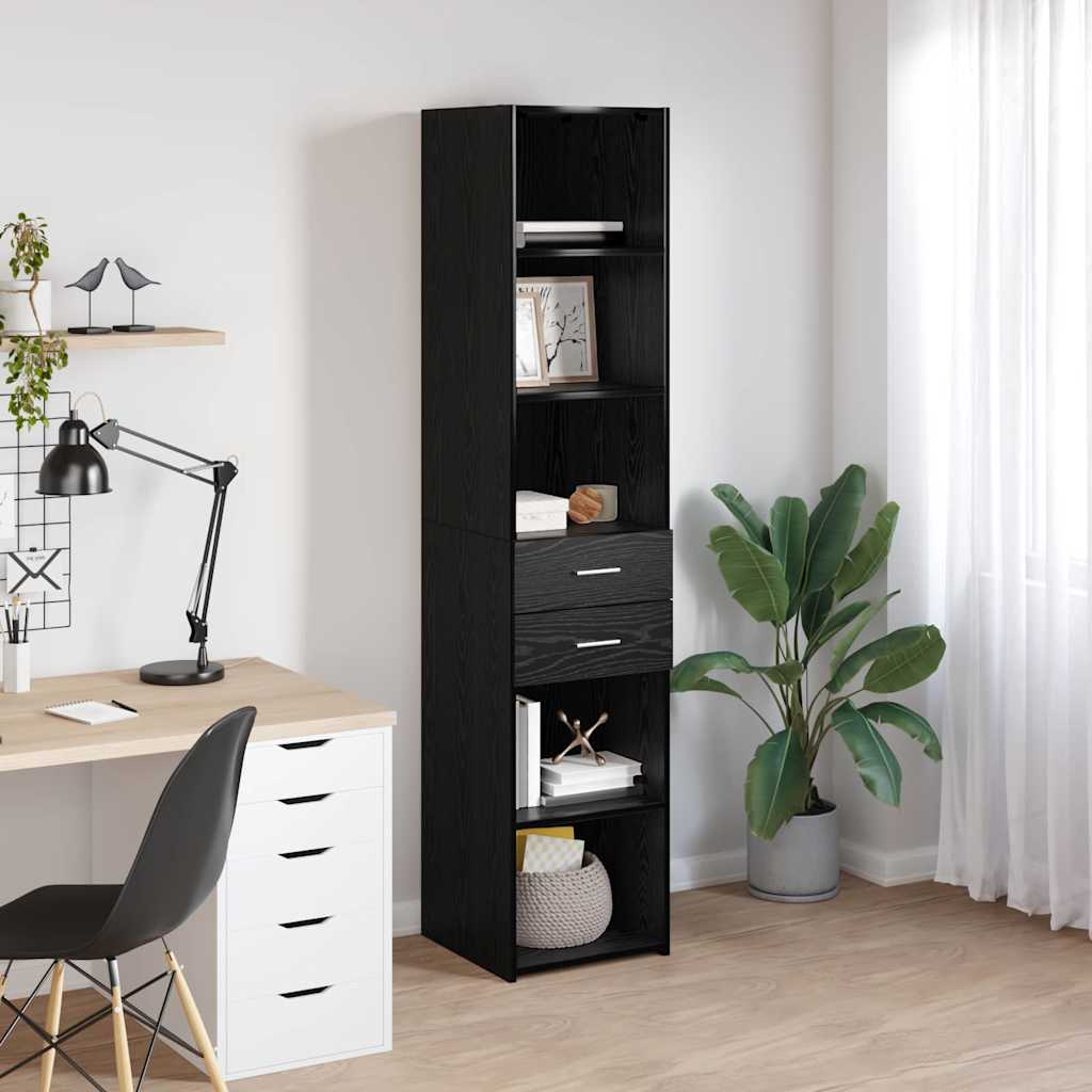 Highboard Crni hrast 40 x 42,5 x 185 cm Konstruirano drvo