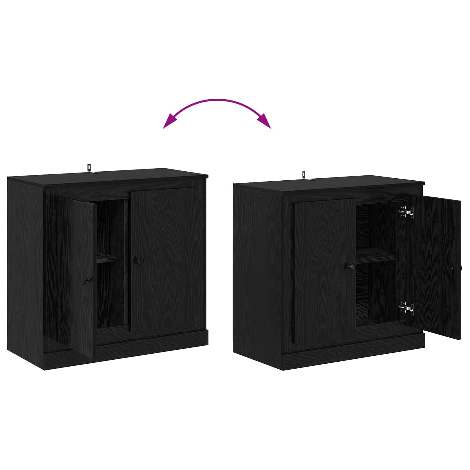 Komode 3 pcs Crni hrast 210 x 35,5 x 67,5 cm Konstruirano drvo