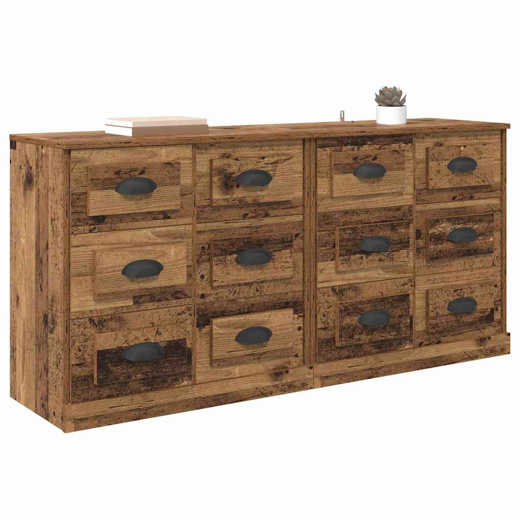 Komode 2 kom. Staro drvo 70 x 35,5 x 67,5 cm Konstruirano drvo