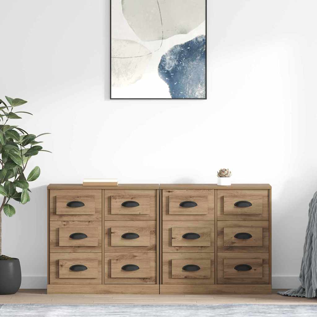 Komode 2 pcs Umjetnički hrast 70 x 35,5 x 67,5 cm