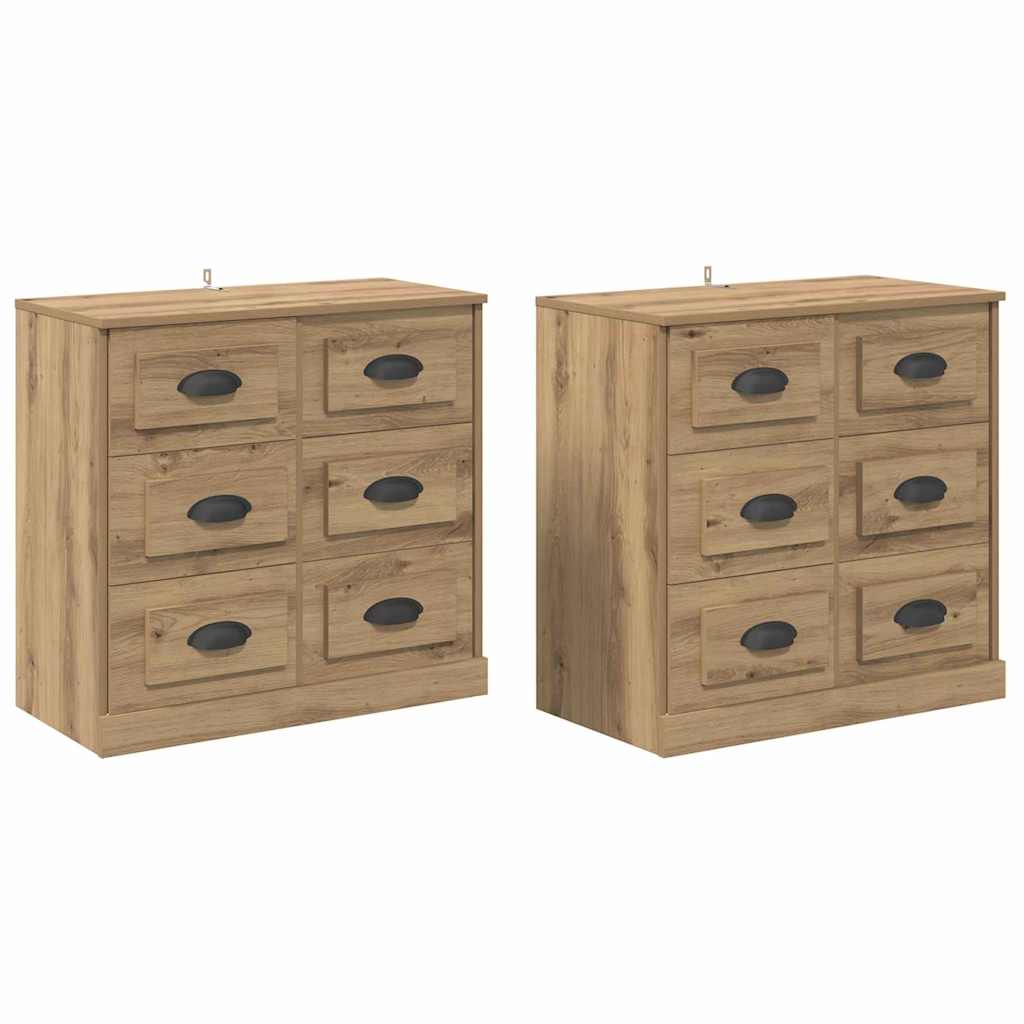 Komode 2 pcs Umjetnički hrast 70 x 35,5 x 67,5 cm