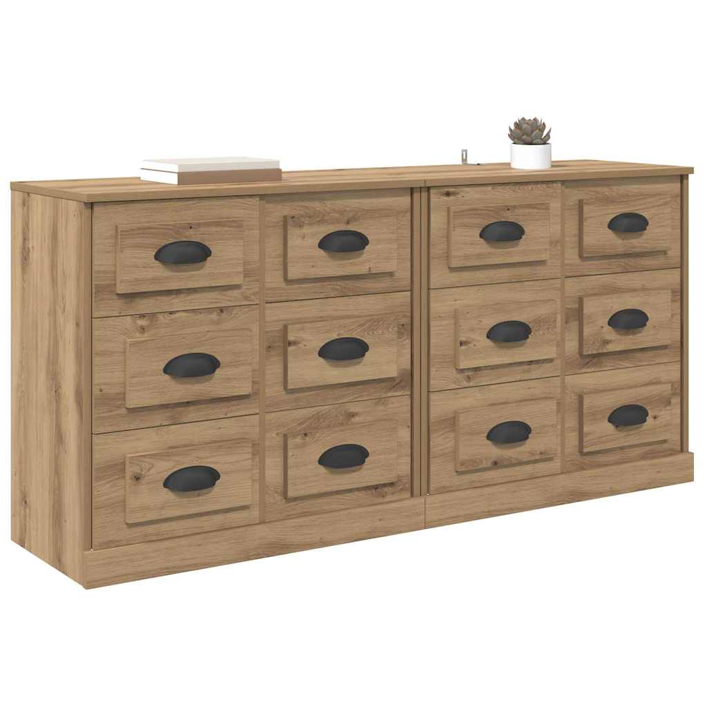 Komode 2 pcs Umjetnički hrast 70 x 35,5 x 67,5 cm