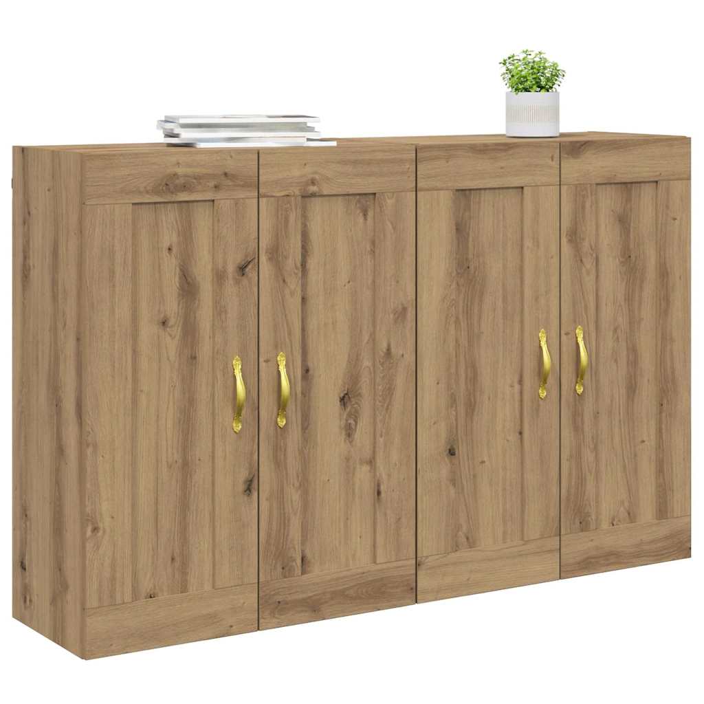 Kabinetski zidni Zidne 2 pcs Umjetnički hrast 69,5 x 34 x 90 cm