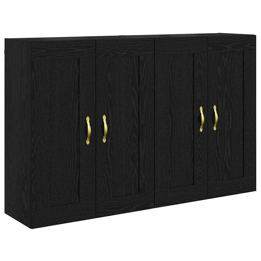 Kabinetski zidni Zidne 2 pcs Crni hrast 69,5 x 34 x 90 cm