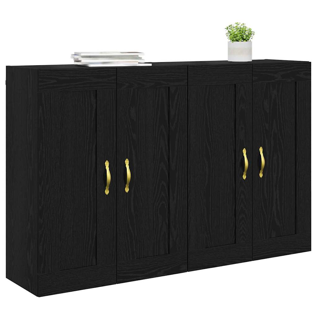 Kabinetski zidni Zidne 2 pcs Crni hrast 69,5 x 34 x 90 cm