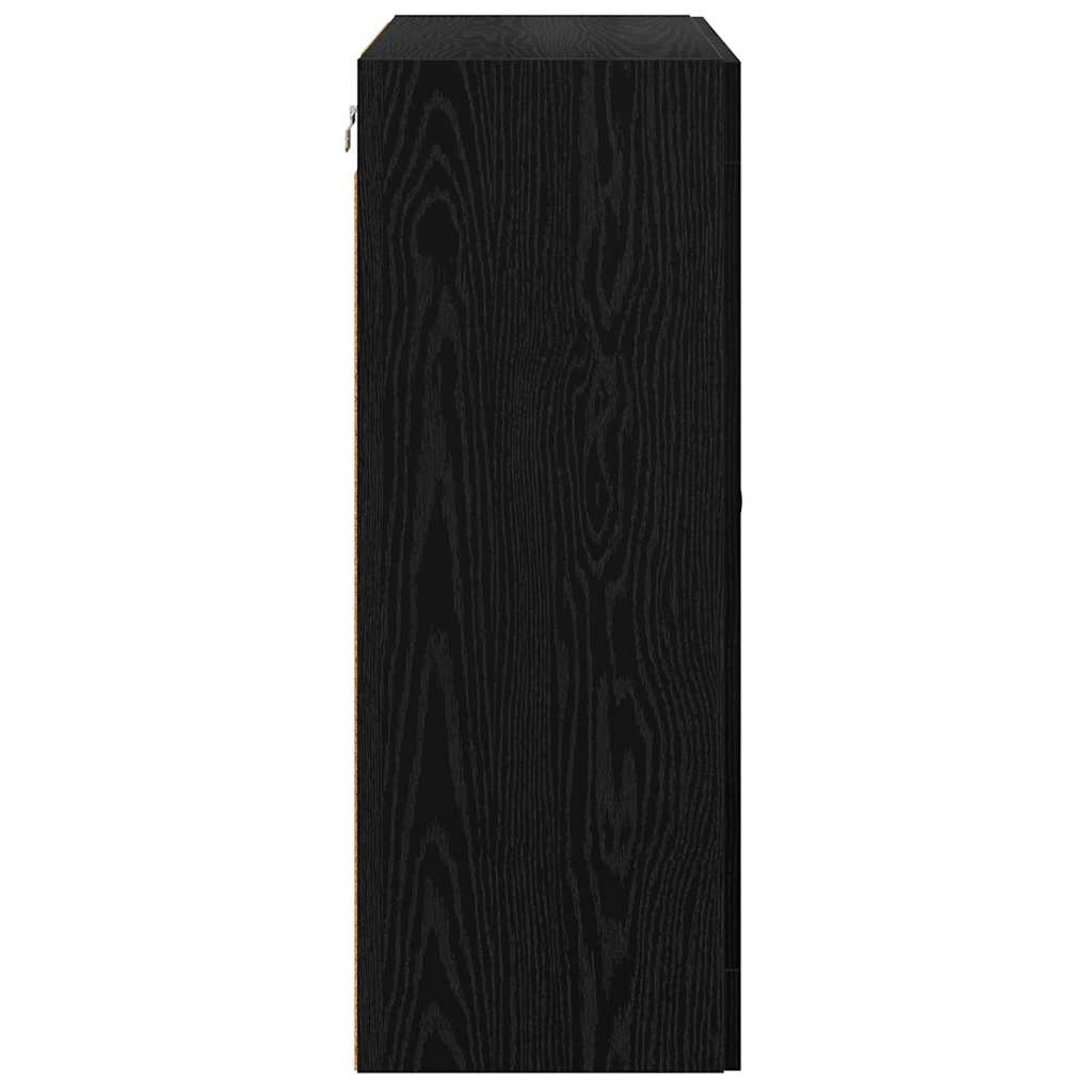 Kabinetski zidni Zidne 2 pcs Crni hrast 69,5 x 34 x 90 cm