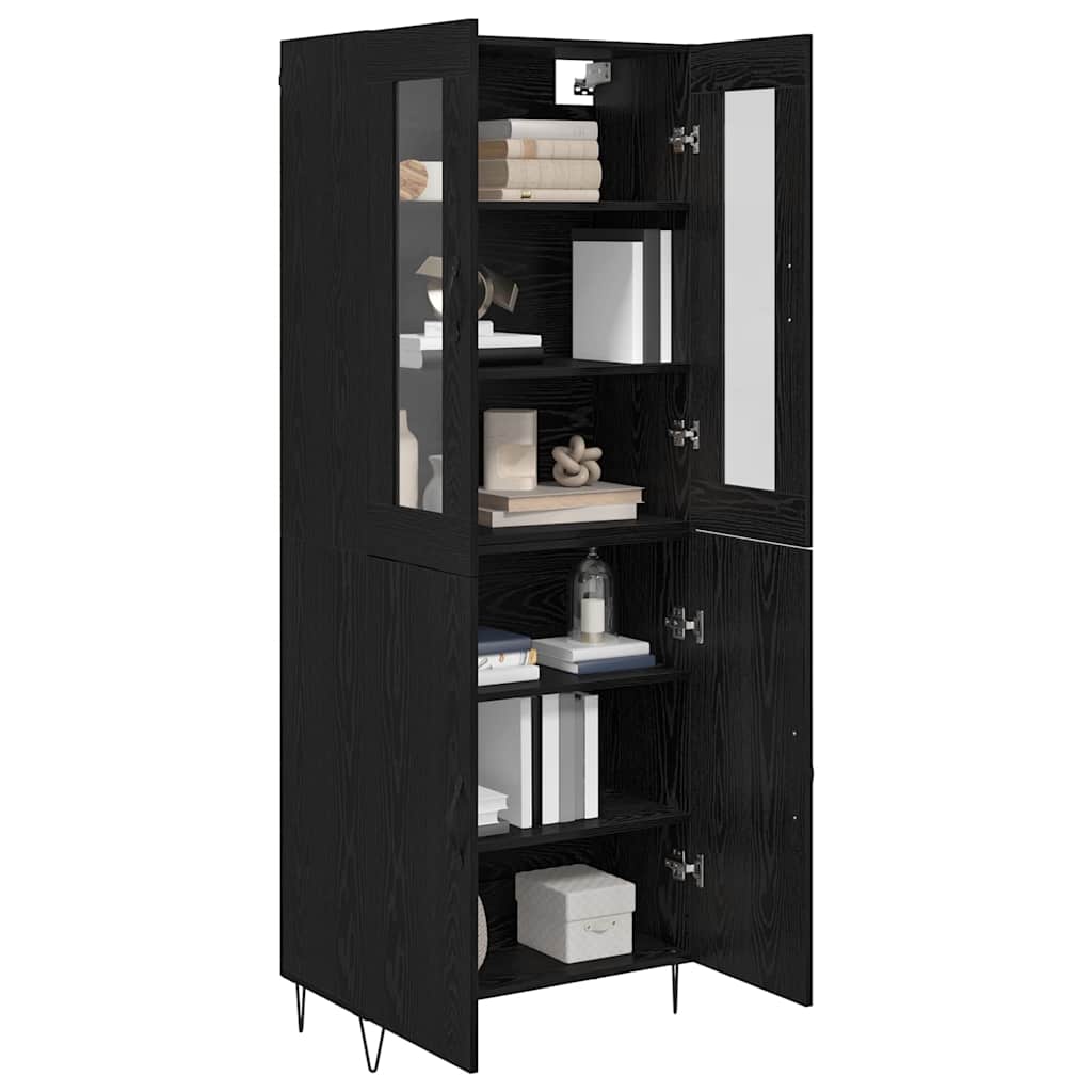 Highboard Bijeli i crni hrast 69,5 x 34 x 180 cm