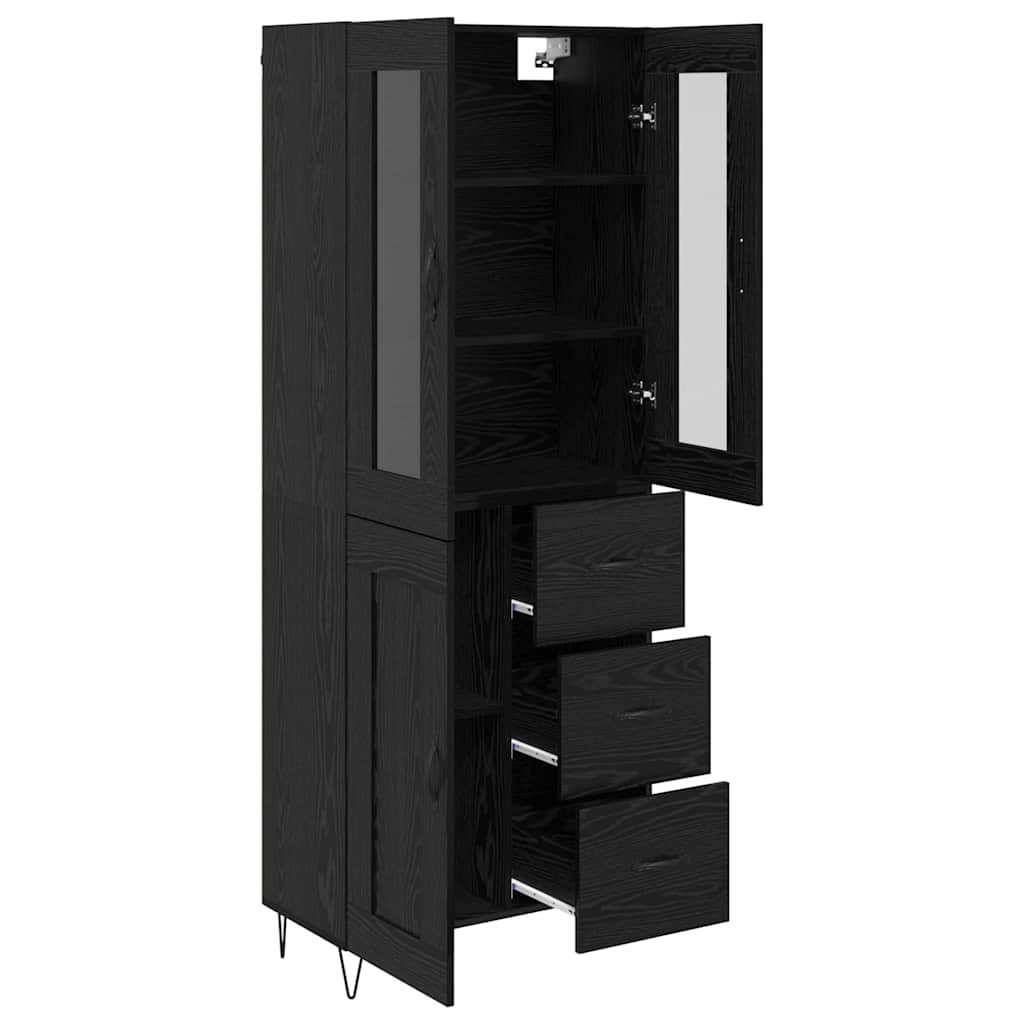 Highboard Crni hrast 69,5 x 34 x 90 cm Konstruirano drvo