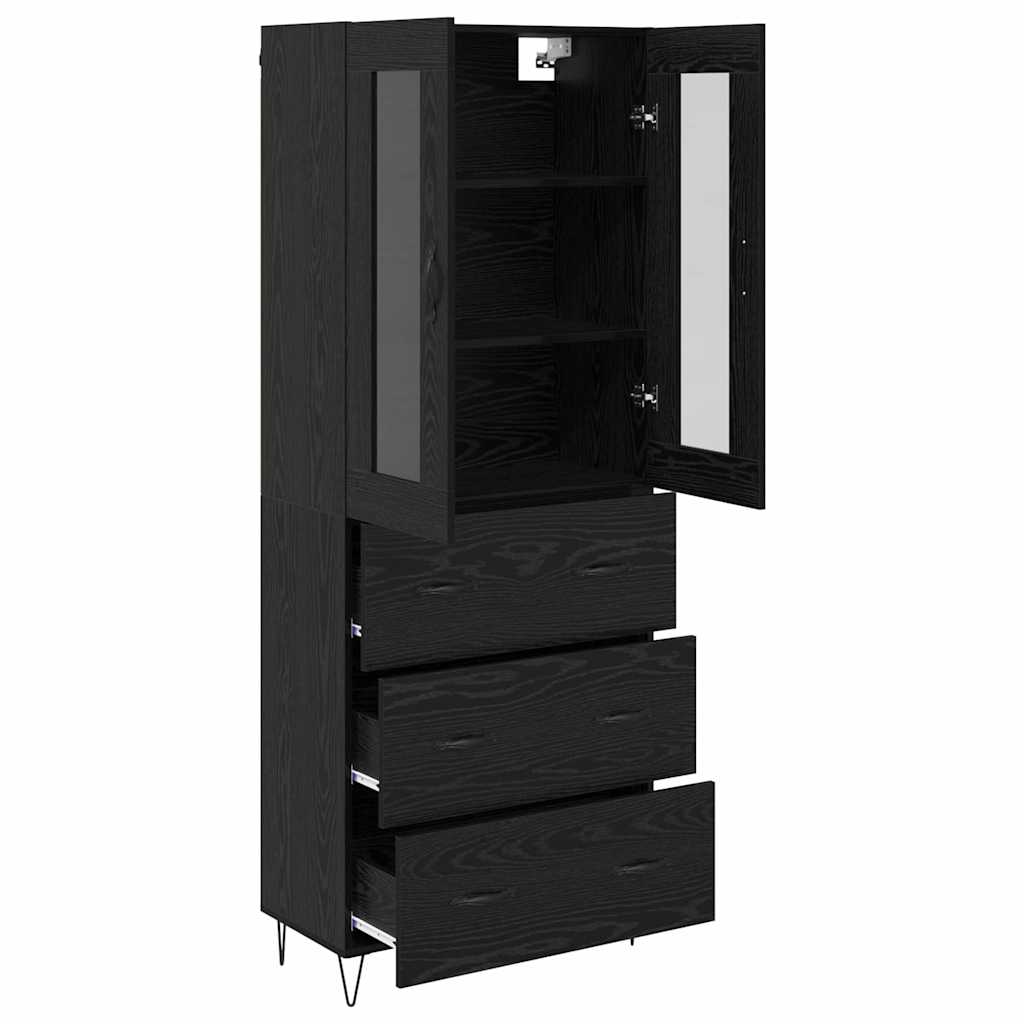 Highboard Crni hrast 69,5 x 34 x 90 cm Konstruirano drvo