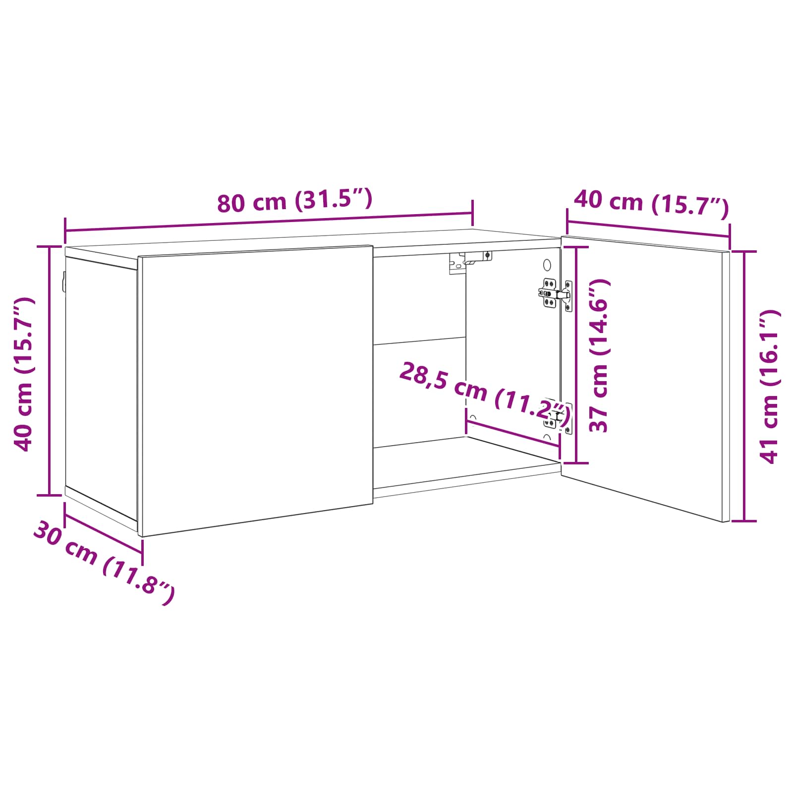 TV ormar Zidne 4 pcs Staro drvo Konstruirano drvo
