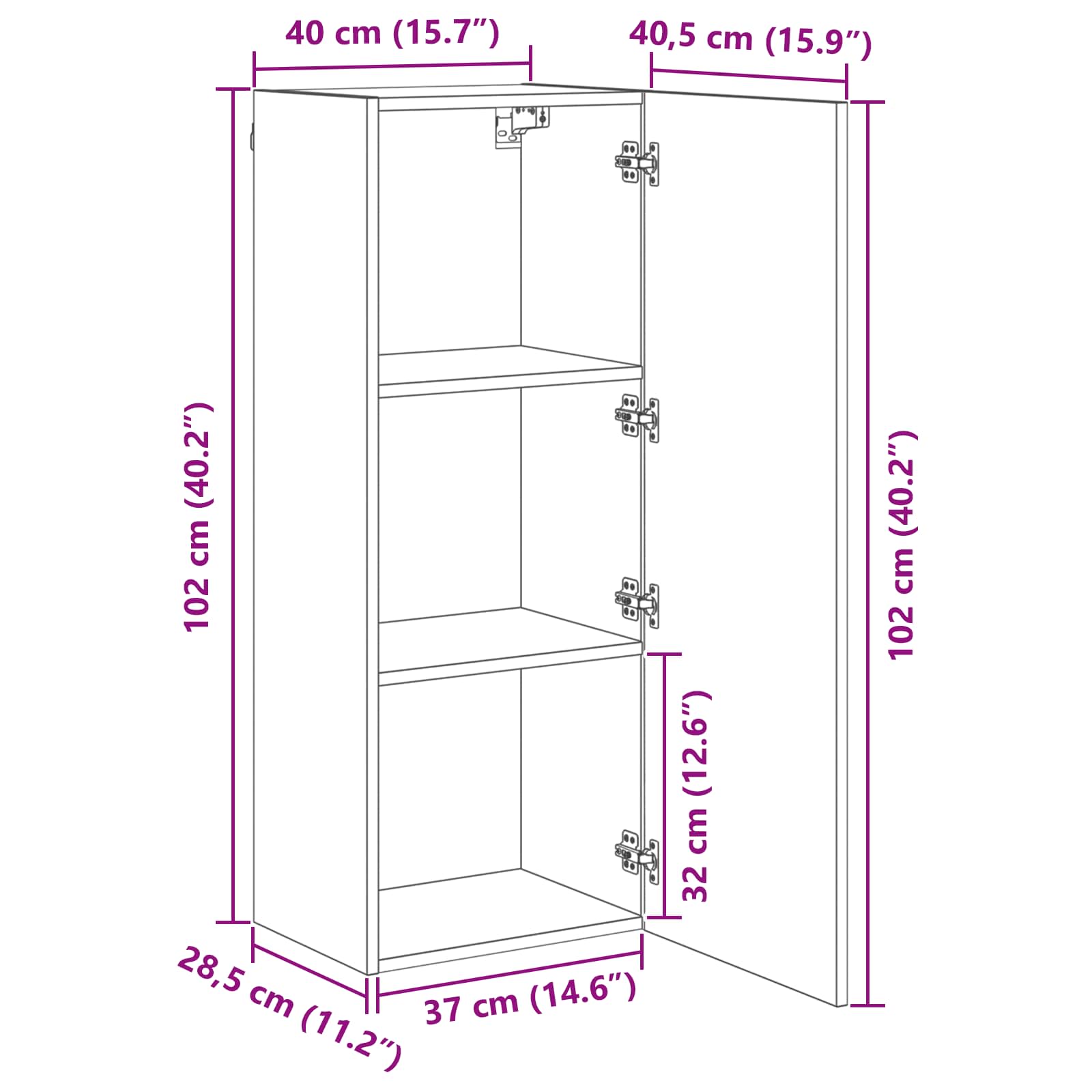TV ormar Zidne 4 pcs Umjetnički hrast Konstruirano drvo