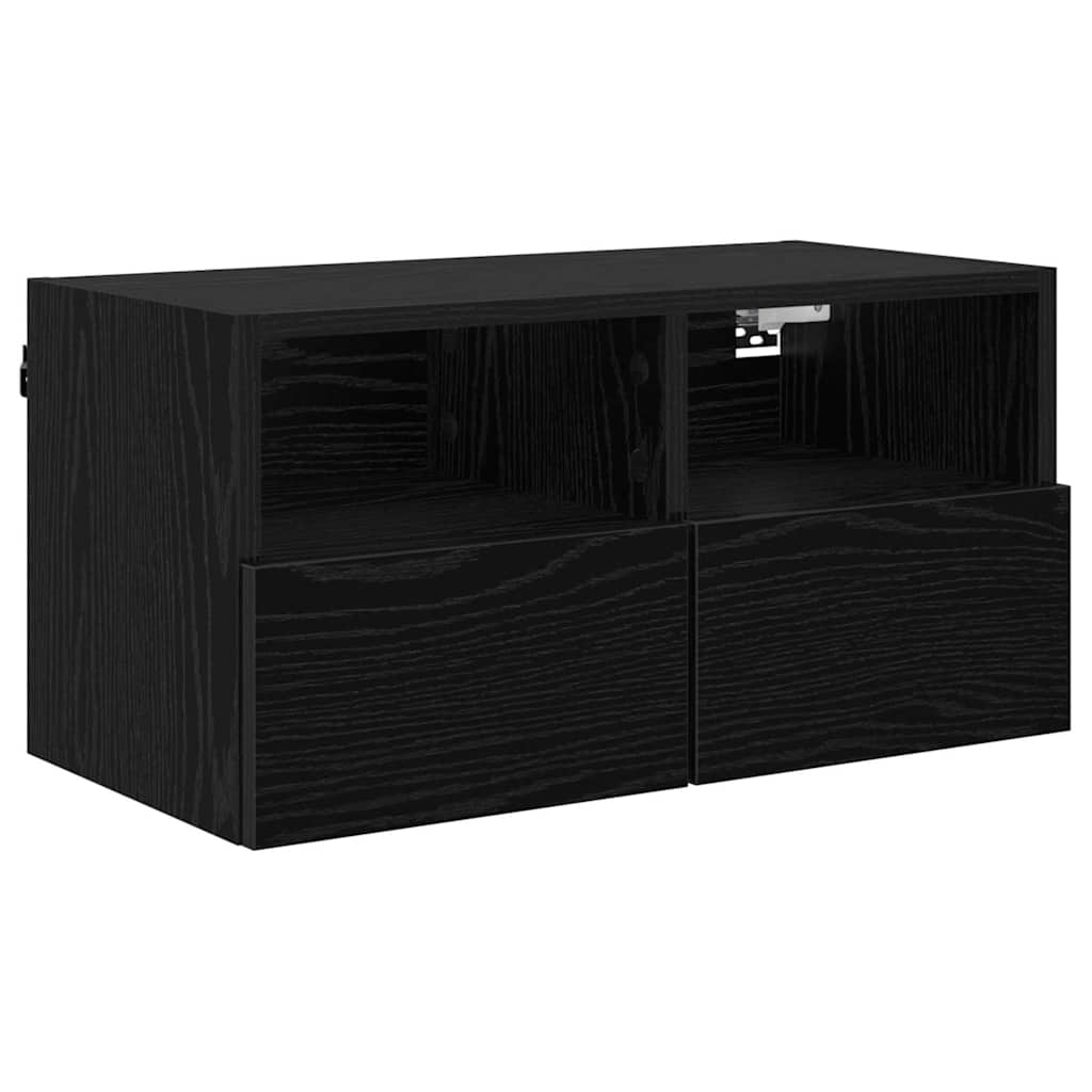 TV zidne jedinice 4 pcs Crni hrast Konstruirano drvo