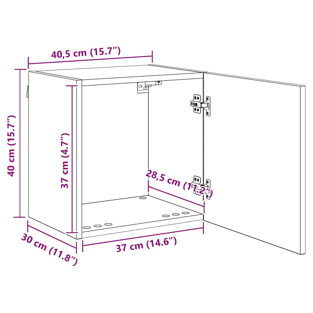 TV zidne jedinice 4 pcs Crni hrast Konstruirano drvo