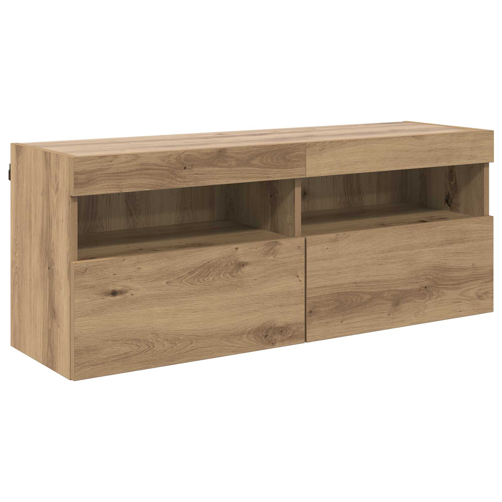 Set Zidnog TV Ormara s LED Osvjetljenjem 7 pcs hrast artisan