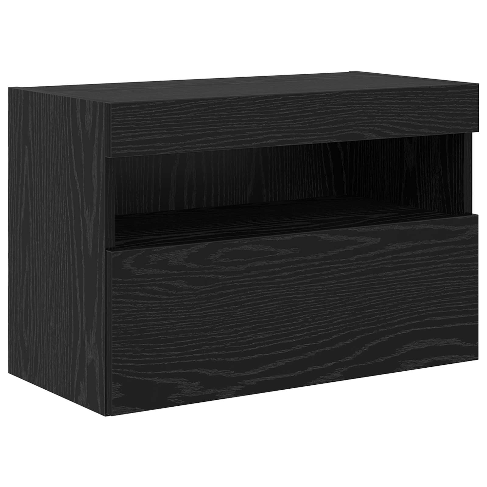 Set Zidnog TV Ormara s LED Osvjetljenjem Zidne 7 pcs Crni hrast