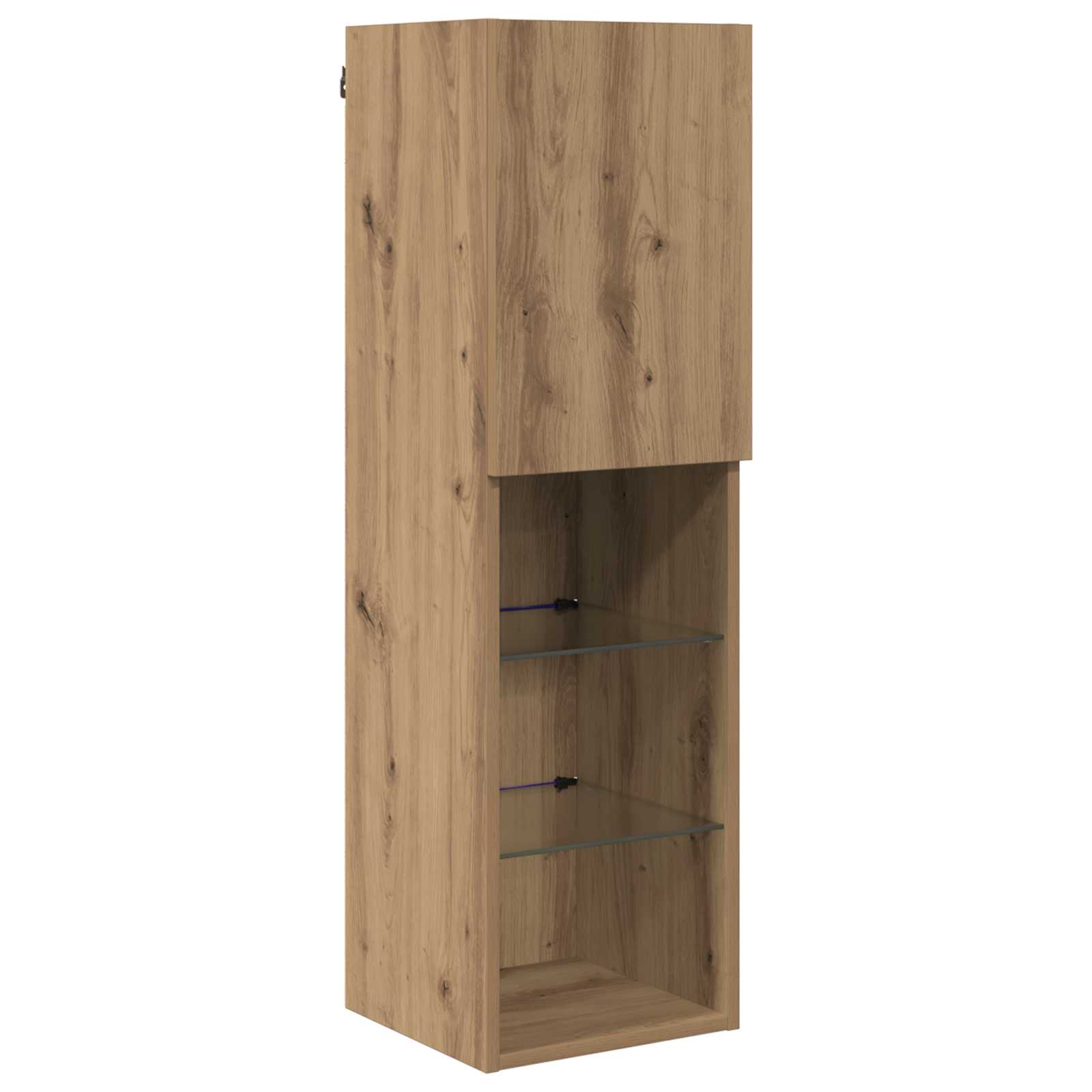 Set zidnog ormarića za TV S LED lampica 7 pcs Umjetnički hrast