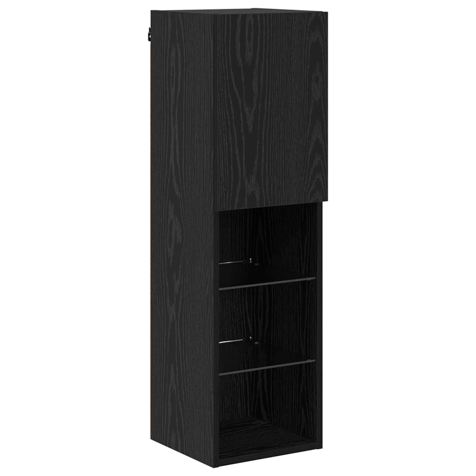 Set zidnog ormarića za TV 7 pcs Crni hrast Konstruirano drvo