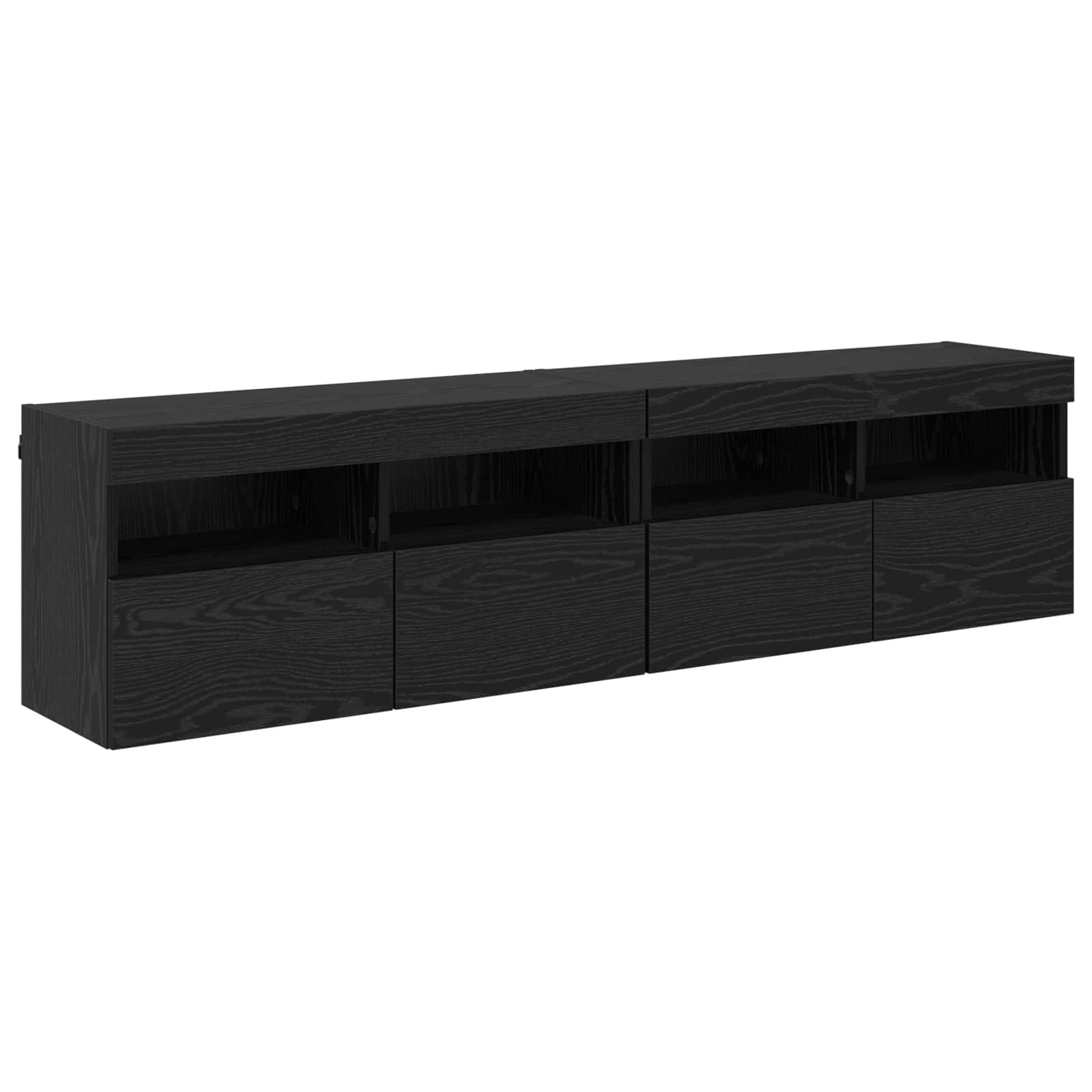 TV zidna jedinica Zidne 4 pcs Crni hrast Konstruirano drvo