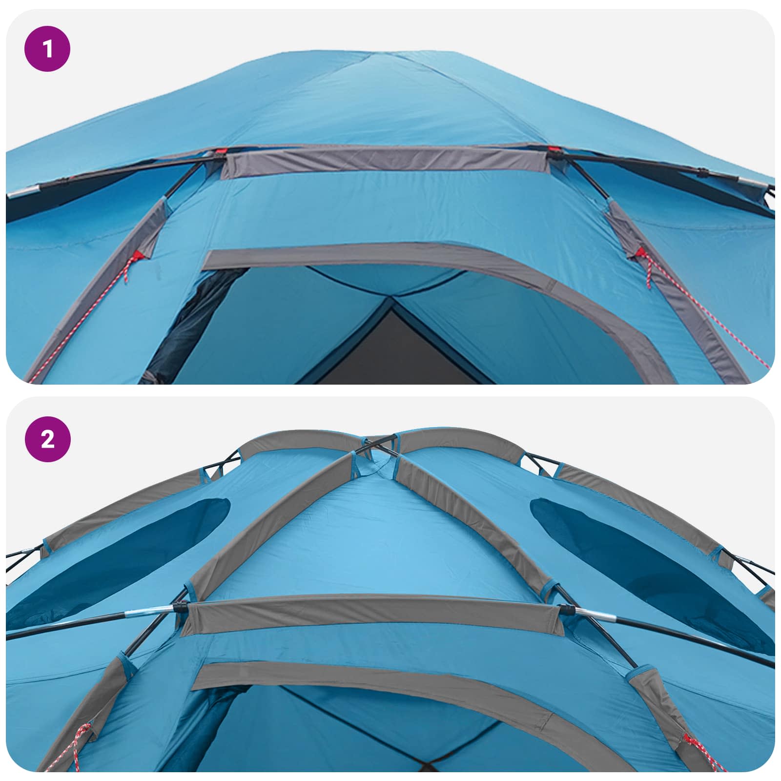 Kupolasti šator s uklonjivom ceradom Plava 4 osobe