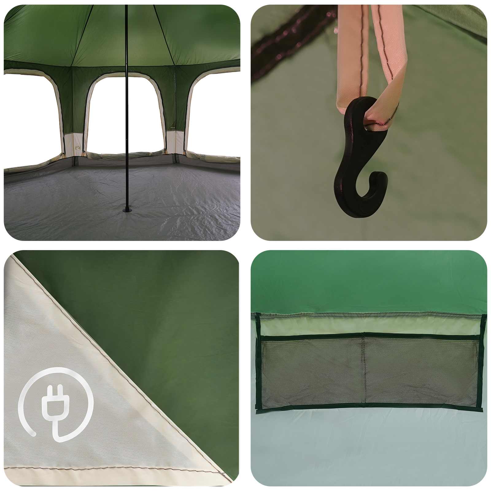 Obiteljski šator Zelena 5 osoba 185T Poliester s PU premazom