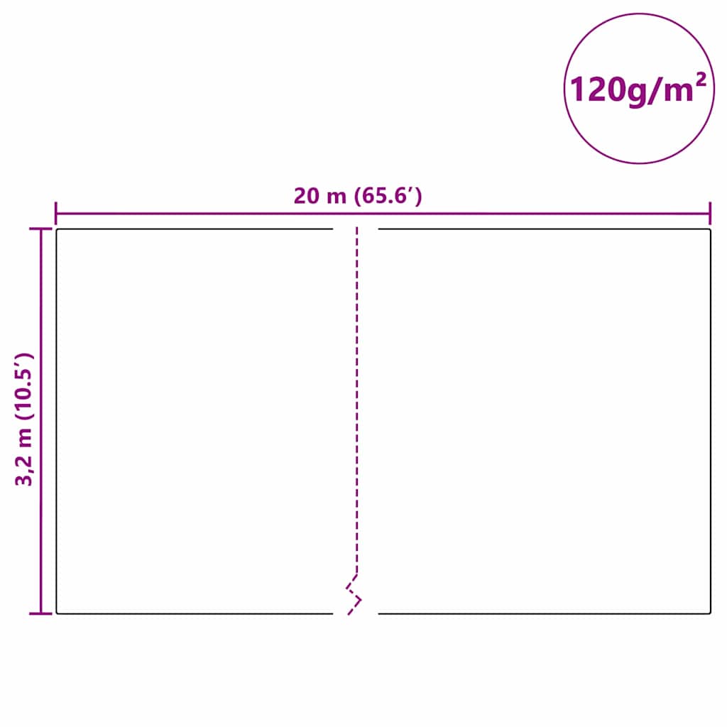 Flis za zaštitu biljaka od mraza Bež 20 x 3,2 m Neslojno platno