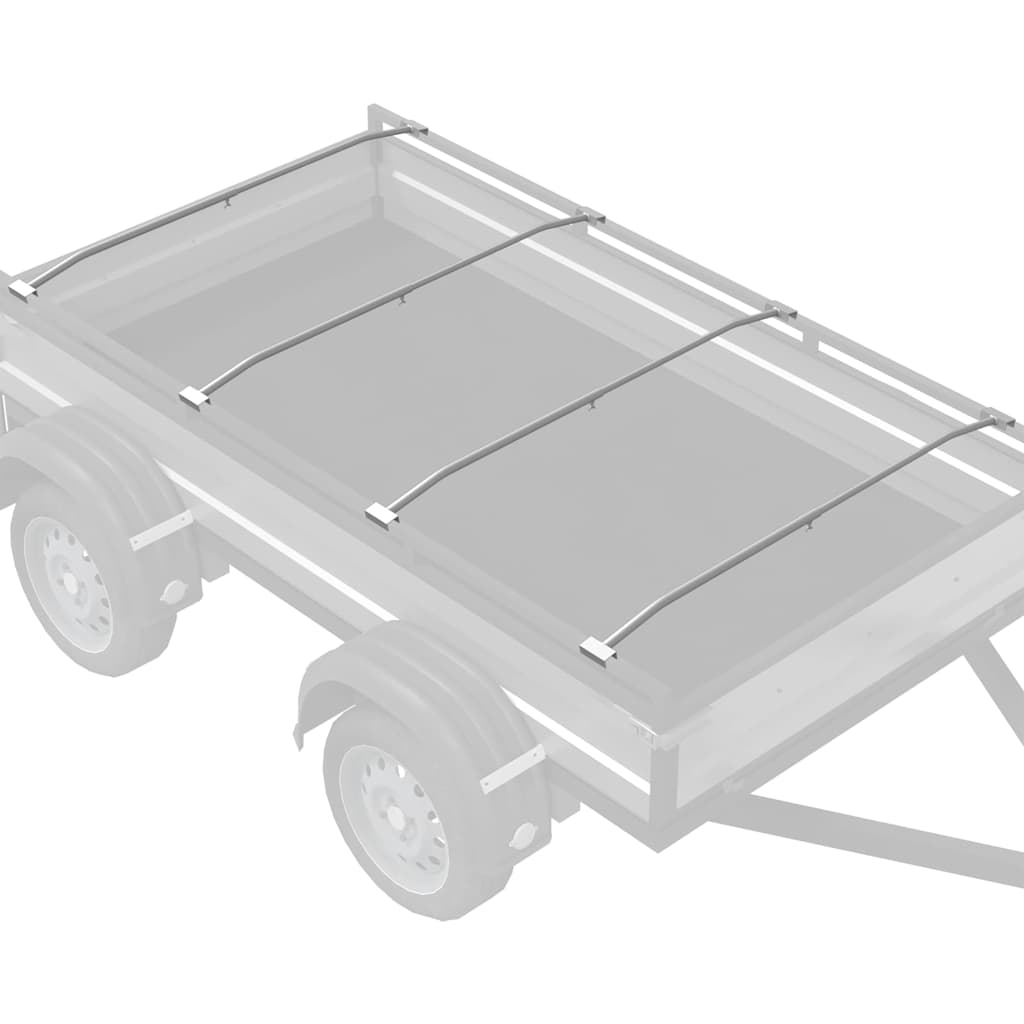 Kuka za platna za prikolice 4 pcs Srebrno 130-210 cm Aluminij
